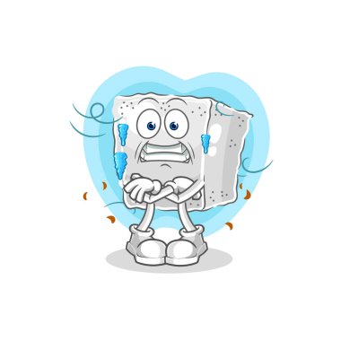 Şeker küpü soğuk illüstrasyon. karakter vektosu