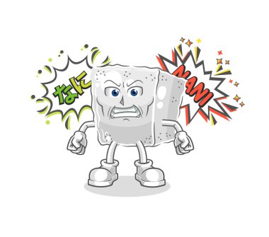 Şeker küpü anime kızgın vektörü. karikatür