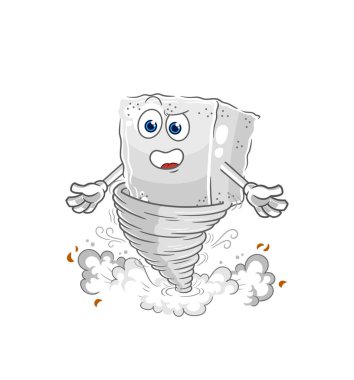 Kasırga çizgi film karakteri vektöründeki şeker küpü