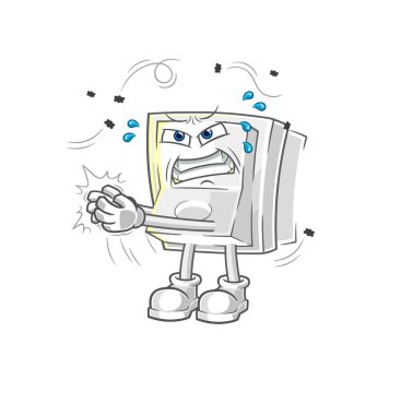 Işık düğmesi sinek karakteri. karikatür maskotu vektosu