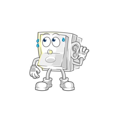 Işık düğmesi dinleme vektörü. karikatür