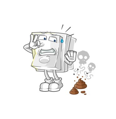 Kokuşmuş atık resimli lamba düğmesi. karakter vektosu