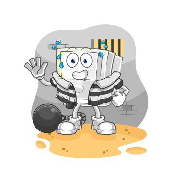 Hapisteki ışık düğmesi suçlusu. karikatür