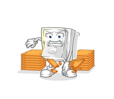 Işık düğmesi karate maskotu. çizgi film vektosu