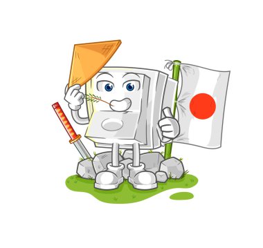 Işık düğmesi Japon vektörü. karikatür