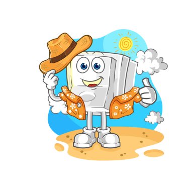 Işık düğmesi tatilde. karikatür maskotu vektosu