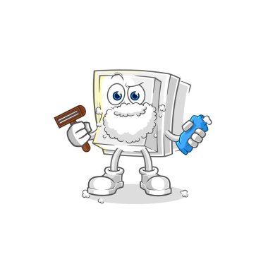 Işık düğmesi sakal traşı vektörü. karikatür