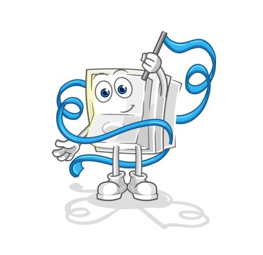 Işık düğmesi Ritmik Jimnastik maskotu. çizgi film vektosu