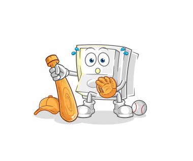 Beyzbol Yakalayıcı çizgi filmi. karikatür maskotu vektosu