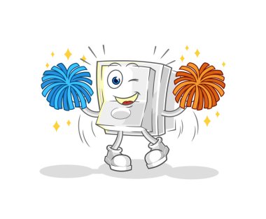 Işık düğmesi amigo kız çizgi filmi. karikatür maskotu vektosu