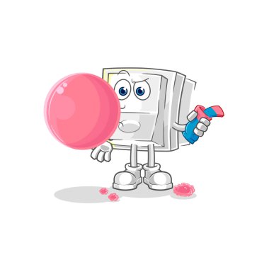 Işık düğmesi sakız vektörü. karikatür