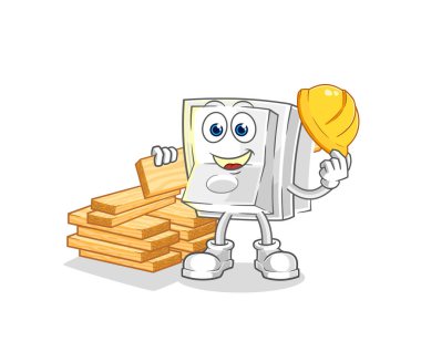 Işık düğmesi oluşturma vektörü. karikatür