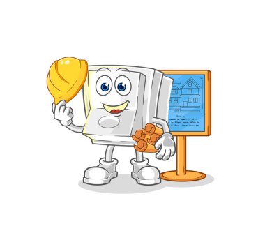 Işık düğmesi Mimari illüstrasyonu. karakter vektosu