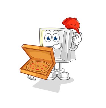 Pizzacı çocuk vektörü. karikatür