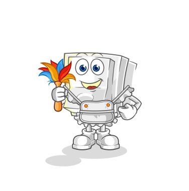 Işıklı hizmetçi maskotu. çizgi film vektosu