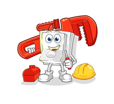 Su tesisatçısı çizgi filmi. karikatür maskotu vektosu