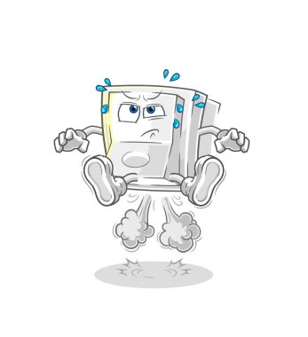 Işık düğmesi osuruk atlamalı illüstrasyon. karakter vektosu