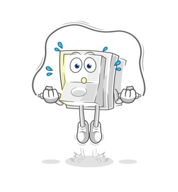 Işık anahtarı ip atlama egzersizi. karakter vektosu