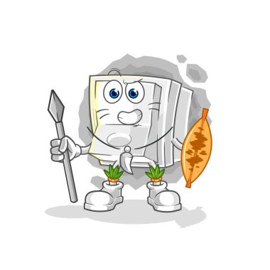 Afrika kabilesinin ışık düğmesi maskotu. çizgi film vektosu