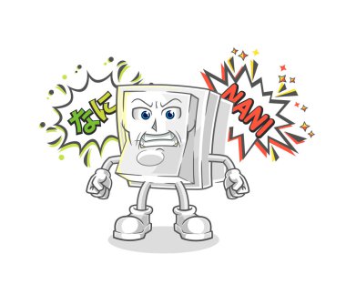 Anime kızgın vektörü. karikatür