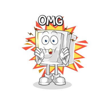 Işık düğmesi. Aman Tanrım vektör. karikatür