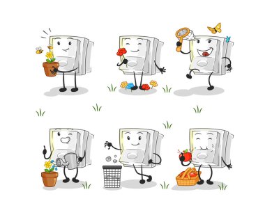 Işık düğmesi Dünya Grubu 'nu kurtarır. çizgi film maskotu