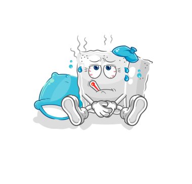 Şeker küpü hasta vektörü. karikatür