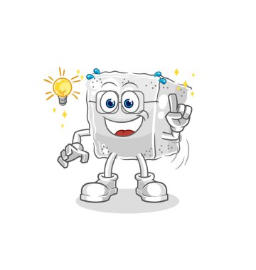 Küp şekerin bir fikri var. maskot vektosu