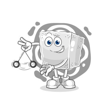 Şeker küpü hipnotize edici çizgi film. karikatür maskotu vektosu