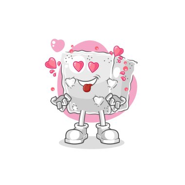 Şeker küpü aşk vektörü. karikatür