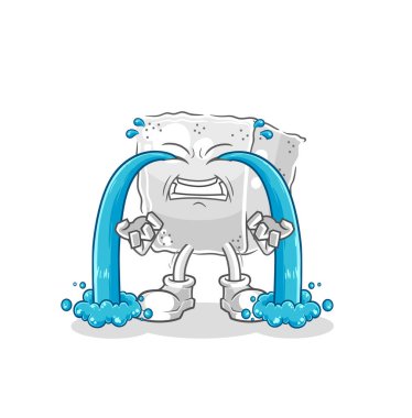 Şeker küpü ağlayan illüstrasyon. karakter vektosu