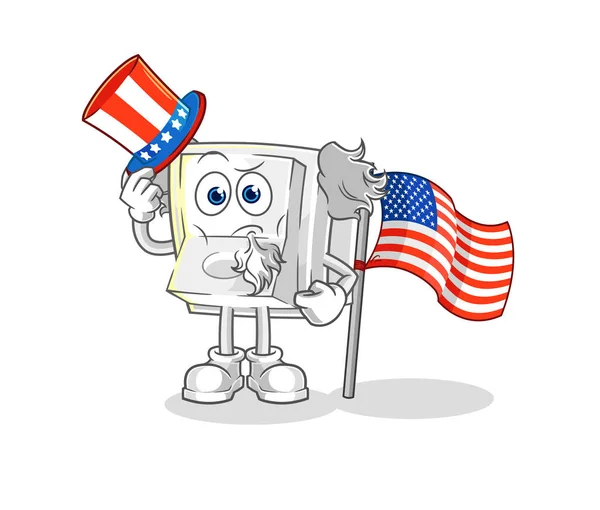 Light Switch Uncle Sam Character Cartoon Mascot Vecto — Stock Vector