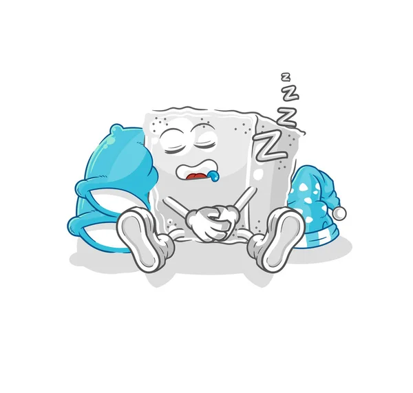 Sugar Cube Sleeping Character Cartoon Mascot Vecto — Stock Vector
