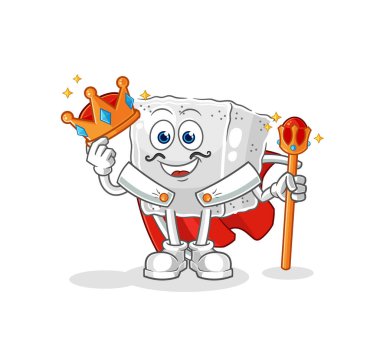 Şeker küpü kral vektörü. karikatür