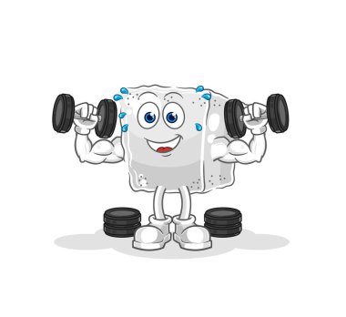 Şeker Küpü Ağırlık Eğitimi illüstrasyonu. karakter vektosu