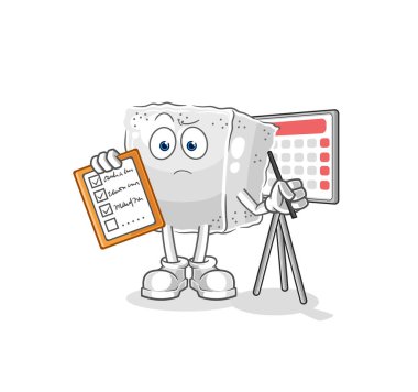 Şeker kübü takvim listesi vektörü. karikatür