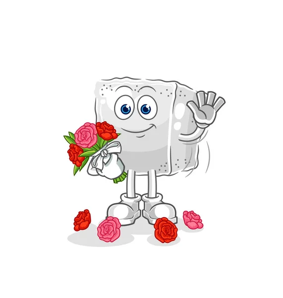 Sugar Cube Bouquet Mascot Cartoon Vecto — Stock Vector