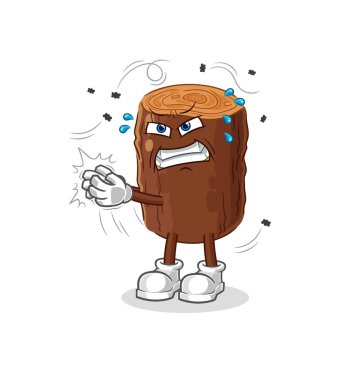 Kütük SWAT karakteri. karikatür maskotu vektosu