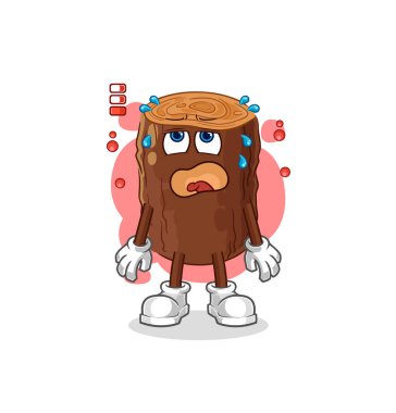 Düşük batarya maskotu. çizgi film vektosu