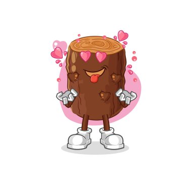 Kütük Fallin aşk vektörü. karikatür