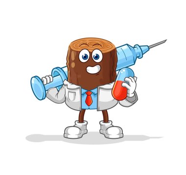 Seyir defteri doktoru elinde ilaç ve iğne tutuyor.