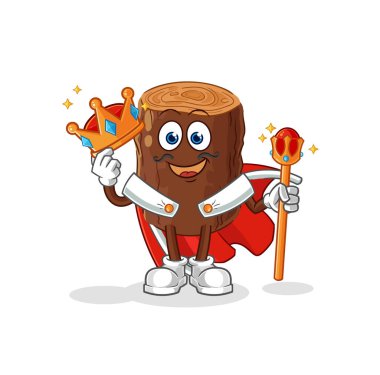 Kütük kral vektörü. karikatür