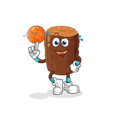 Maskotluk yapan kütük. çizgi film vektosu