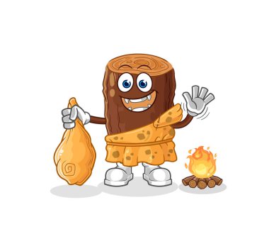 Kütük antik karikatür. karikatür maskotu vektosu