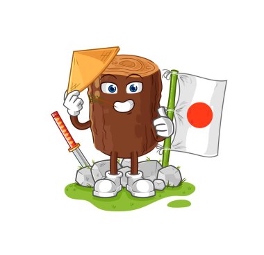 Kütük Japon vektörü. karikatür