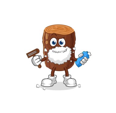 Ağaç kesimi yüz kılı vektörü. karikatür