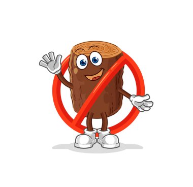 Kütük maskotuna hayır diyorlar. çizgi film vektosu