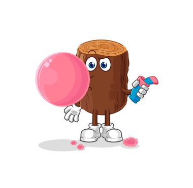 Kütük sakız vektörü. karikatür