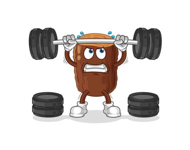 Halter karakterini kaldıran kütük. karikatür maskotu vektosu