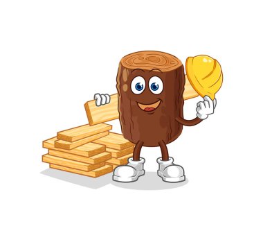 Kütük oluşturucu vektörü. karikatür